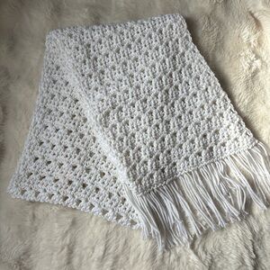 Elegant White Crochet Scarf